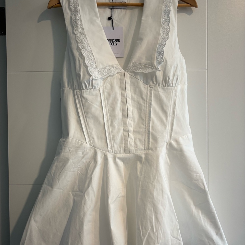NWT Princess Polly Haworth White Mini Dress US 8 - Picture 4 of 5